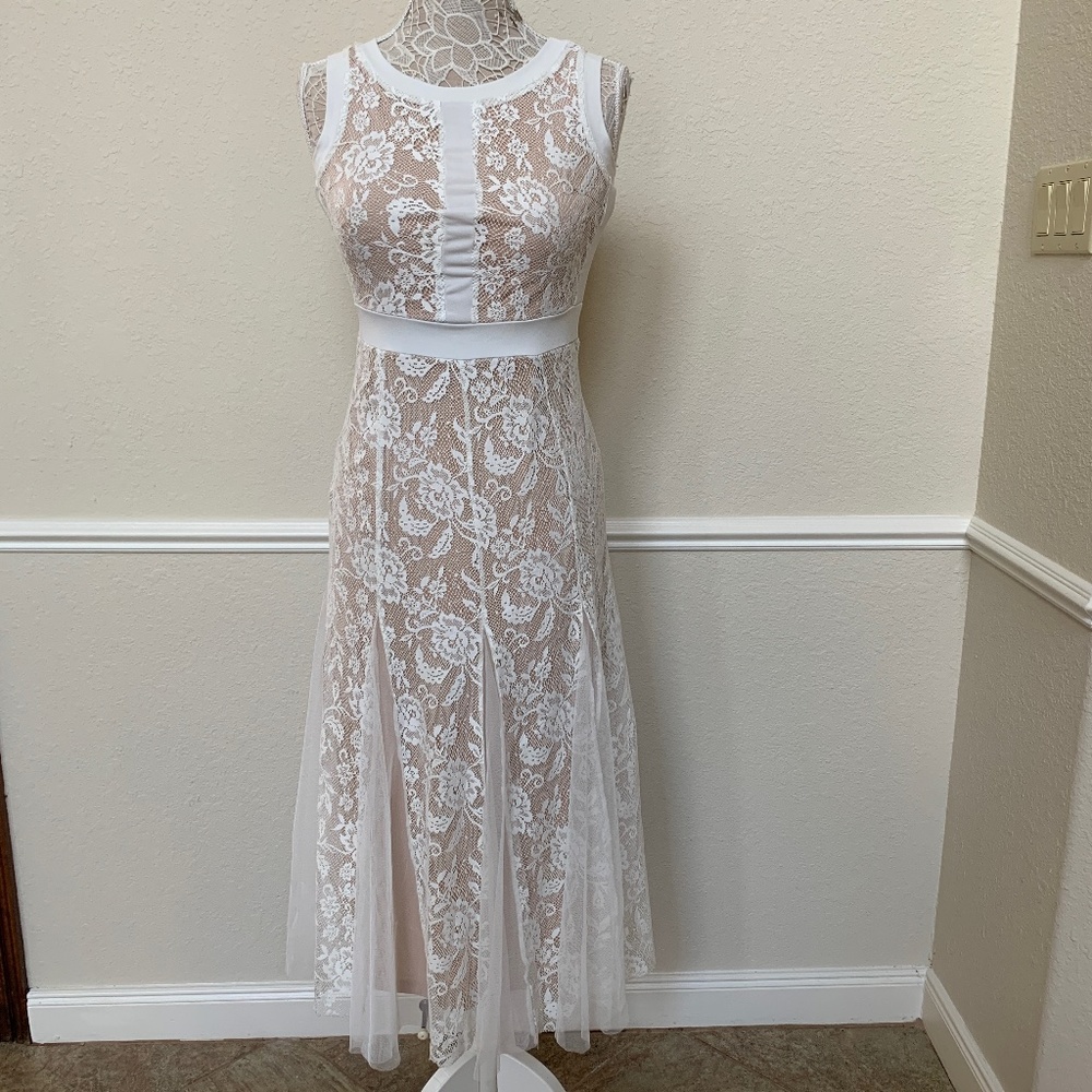 Candalite Petite Sleeveless Dress| White/Cream Sz.Ps Excellent Condition
